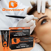 Load image into Gallery viewer, Deeveeant Numbing Cream Lidocaine Anesthetic (2oz/56g) Topical Pain Relief - Tattoos, Laser, Waxing, Microblading, Microneedling USA Made - Child Resistant Cap