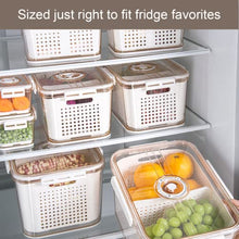 Load image into Gallery viewer, OCOSOLO Vegetable Storage Containers for Fridge, Produce Saver Containers Refrigerator Organizer Bins,BPA-Free Plastic Produce Keepers with Lid & Colander for Fruits, Salad, Lettuce, Berry (3 Pack)