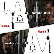 Load image into Gallery viewer, Mikolo Fitness LAT and Lift Pulley System, Dual Cable Machine(70'' and 90'') with Upgraded Loading Pin for Triceps Pull Down, Biceps Curl, Back, Forearm, Shoulder-Home Gym Equipment(Patent)