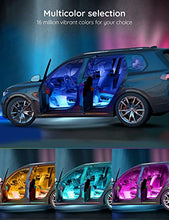 Load image into Gallery viewer, Govee Interior Lights for Car, App Control Smart Car Lights with DIY Mode and Music Mode, Waterproof LED Interior Lights with 2 Lines Design, RGB Under Dash Car LED Lights with Car Charger, DC 12V