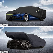 Load image into Gallery viewer, for Camaro Full Car Cover Waterproof All Weather, Outdoor Car Covers Windproof Heavy Duty Waterproof Protection Fit for 2010-2021 Chevy Camaro (Black)