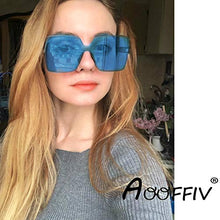 Load image into Gallery viewer, Oversized Square Candy Colors Transparent Lens Rimless Frame Unisex Sunglasses