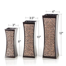 Load image into Gallery viewer, Decorative Brown Vases for Decor Centerpieces - Set of 3 Flower Vases Ideal Home Decor, Dining and Living Room Table Centerpiece, Table Decor, Bookshelf, Mantle and Entryway, Gift Boxed(Dublin)