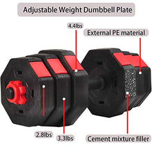 Load image into Gallery viewer, SOSUSHOE Weights Dumbbells Set Adjustable to 44Lbs, Free Weight Set for Men and Women Home Weight Set Fitness Barbell Set with Connecting Rod Gym Workout Exercise Training
