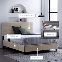 Load image into Gallery viewer, Edenbrook Johnson Upholstered Bed with Built-in Drawers-Modern Channel Tufted Headboard-Easy Assembly-Queen, Charcoal