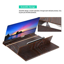 Load image into Gallery viewer, Screen Amplifier, 12 inch High Definition Mobile Phone Screen Amplifier, 6Times 3D Phone Enlarger Screen Bracket with Wood Grain Stand Anti-Radiation Portable Home Cinema(White)