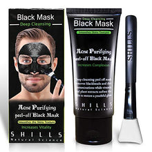 Load image into Gallery viewer, SHILLS Charcoal Black Mask, Peel Off Mask, Charcoal Mask, Black Peel Off Mask, Deep Cleansing, Purifying, Activated Charcoal Black Mask with White Brush