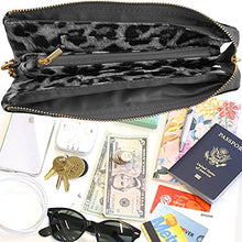 Load image into Gallery viewer, Humble Chic Vegan Leather Wristlet Wallets for Women, Phone Clutch or Small Purse Crossbody Bag, Black & White Leopard Print, Dark Grey, Light Gray, Monochrome, Neutral, Animal Printed, Cheetah