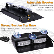 Load image into Gallery viewer, Linkitom 2 in 1 Red/Blue 16 LED Emergency Hazard Warning Strobe Flashing Lights w/Suction Cups for Law Enforcement Car Truck Vehicles Interior Front/Rear Windshield Dash Deck