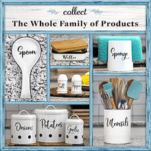 Load image into Gallery viewer, Home Acre Designs Sponge Holder for Kitchen Sink - Ceramic Porcelain Cup for Sponges - Rustic Farmhouse Decor - White