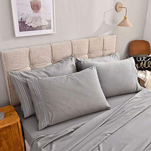 Load image into Gallery viewer, King Size 6-Piece Bed Sheets Set Microfiber 1800 Thread Count Percale 16 Inch Deep Pockets Super Soft and Comforterble Wrinkle Fade and Hypoallergenic(King,Grey)