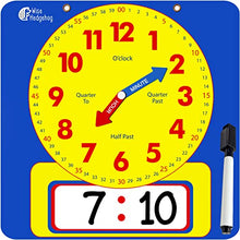 Load image into Gallery viewer, WISE HEDGEHOG Learning Clock Bundle - Large Demonstration Dry Erase Clock & Teaching Wall Clock