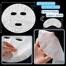 Load image into Gallery viewer, 200 Pieces Pre Cut Facial Mask Paper Sheets White DIY Facial Paper Sheet Natural Spa Skin Care Fiber Paper Non Woven Beauty Face Masks with 60 Pieces Eye Mask Paper for Women Girl Facial Creams Spa