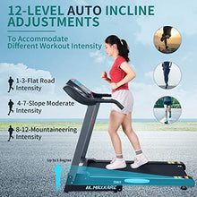 Load image into Gallery viewer, MaxKare Electric Folding Treadmill Auto Incline Running Machine 2.5HP Power 8.5MHP Speed 12-Level Incline Adjustment with Pre-Set Training Programs Large LCD Display Cup Holder for Home Use