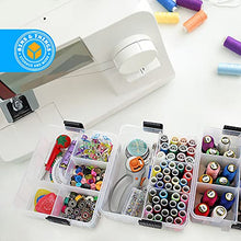 Load image into Gallery viewer, Bins & Things Stackable Storage Container with 18 Adjustable Compartments - Clear - Craft Storage / Craft Organizers and Storage - Bead Organizer Box / Art Supply Organizer