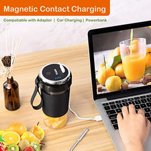Load image into Gallery viewer, Smoothie Blender, Portable Blender with Magnetic Charging, Blender for Shakes and Smoothies with 301 Stainless Steel Blade, BPA Free, 12oz for Home, Office, Sports, Travel, Outdoors