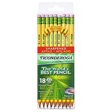 Load image into Gallery viewer, TICONDEROGA Woodcase Pencils 6 Pre-Sharpened Boxes of 18, 108 Pencils Total (13818SP)