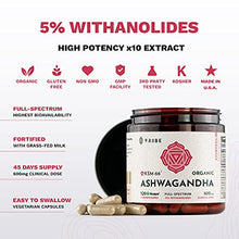Load image into Gallery viewer, Full-Spectrum KSM-66 Ashwagandha 5% Withanolides - Pure Organic Root Extract - NO Additives - Boost Immunity Adrenal Thyroid (120 Full-Spectrum)