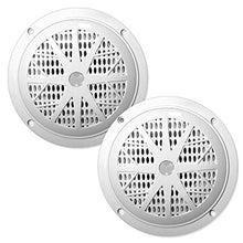 Load image into Gallery viewer, 4 Inch Dual Marine Speakers - Waterproof and Weather Resistant Outdoor Audio Stereo Sound System with Polypropylene Cone, Cloth Surround and Low Profile Design - 1 Pair - PLMR41W (White)