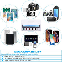 Load image into Gallery viewer, Multiport USB Charging Station,100W 6 Port USB Fast Charging Station hub Fast Charging QC3.0 and PD Fast Chargers Apply to iPhone iPad Samsung Kindle Tablet Bluetooth earplugs
