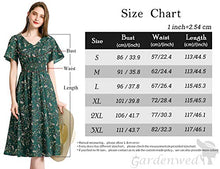 Load image into Gallery viewer, Gardenwed Floral Chiffon Dresses for Women Flowy Homecoming Cocktail Dress Summer Beach Sun Dress Navy Small Flower S