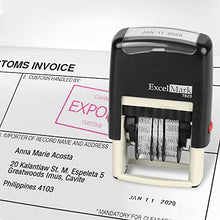 Load image into Gallery viewer, ExcelMark 7820 Self-Inking Rubber Date Stamp – Great for Shipping, Receiving, Expiration and Due Dates (Blue Ink)
