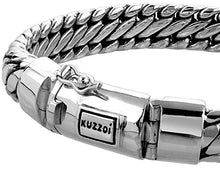 Load image into Gallery viewer, kuzzoi 925 Sterling Silver Round Byzantine Bracelet for Men, Length 7,48 inch, Width 0,39 inch, 1.62 oz