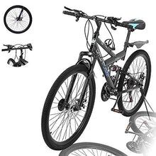 Load image into Gallery viewer, Lroplie R2 Commuter Aluminum Road Bike 21 Speed Bicycle Full Suspension MTB, 26in Carbon Steel Mountain Bike (Black (26 in 21 Speed))