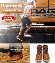 Load image into Gallery viewer, HANDROCK Work Boots for Men, 6" Soft Toe Mens Work Boots, Non-Slip Puncture-Proof Water Resistant Safety EH Moc Toe Construction Work Shoes (302/11)