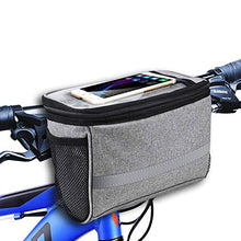 Load image into Gallery viewer, MATTISAM Bike Handlebar Bag, Bike Basket with | Mesh Pocket - Cold & Warm Insulation - Reflective Strap - Touchable Transparent Phone Pouch | Bicycle Front Bag, Bike Pouch for Cycling, Women, Cruisers