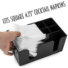 Load image into Gallery viewer, Bar Napkin & Utensil Caddy - 6 Compartment Organizer for Holding Restaurant Beverage Supplies, Cocktail Napkins & Accessories by Cocktailor