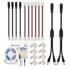 Load image into Gallery viewer, HitLights Light Strip Connector Kit with Warm White LED Light Strip, 2 Pin 8mm LED Connector Kit, 2835 Warm Color Light Strip