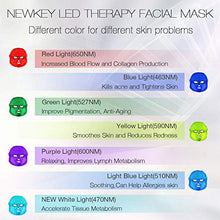 Load image into Gallery viewer, Led Face Mask, NEWKEY Led Light Therapy 7 Color Facial Skin Care Mask - with Clinically Proven Blue & Red Light Treatment Acne Photon Mask - Korea PDT Technology for Acne Reduction/Skin Rejuvenation