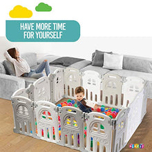 Load image into Gallery viewer, Play22 Foldable Baby Playpen 14 Panel - Kids Safety Activity Play Center - Safety Play Yard Play Pens for Babies - Safety Gates for Indoor and Outdoor Play - Adjustable Shape - NO BPA
