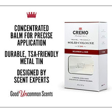 Load image into Gallery viewer, Cremo Bourbon & Oak Travel Friendly Solid Cologne, A Sophisticated Blend of Distiller’s Spice, Fine Bourbon and White Oak.45 Oz