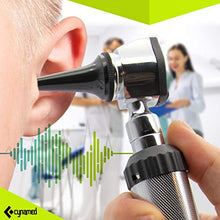 Load image into Gallery viewer, CynaMed ENT Diagnostic Kit - Ear, Nose, Throat Examination Instruments Set - Otoscope, Opthalmoscope, Earwax Remover, Nasal Dilator, Speculum, LED Lights, Mirrors, Replacement Tips, Leather Carry Bag