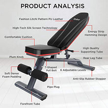 Load image into Gallery viewer, Yoleo Adjustable Commercial Weight Bench Foldable 550lbs Capacity Multiuse Full Body Workout Bench Weight Lifting Sit Up Ab Bench Flat Incline Decline Bench Press for Home Exercise Gym Product Name