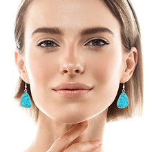Load image into Gallery viewer, Turquoise Earrings Sterling Silver 925 & Genuine Gemstones (Turquoise)
