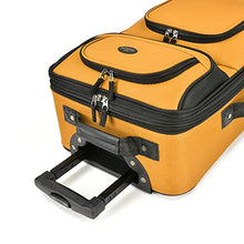 Load image into Gallery viewer, U.S. Traveler Rio Rugged Fabric Expandable Carry-on Luggage Set, Mustard , 2 Wheel
