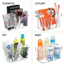 Load image into Gallery viewer, mDesign Plastic Craft Storage Organizer Bin with Handle for Living Room Drawer, Office Desk Organization - Holds Craft, Sewing, Art Supplies - Lumiere Collection - Clear
