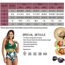 Load image into Gallery viewer, Adisputent Womens High Waisted Bathing Suits Push Up Halter Top Ruched Bottoms Bikini Sexy Tummy Control Two Piece Swimsuits Rose XXL