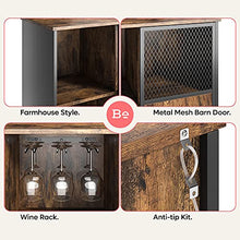 Load image into Gallery viewer, Bestier Home bar Cabinet | Sliding Mesh Door Barn Liquor Cabinet | Home bar Furniture | Kitchen Storage Cabinet & Adjustable Sheleves Glass Wine Rack