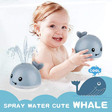 Load image into Gallery viewer, ZHENDUO Baby Bath Toys, Whale Automatic Spray Water Bath Toy, Induction Sprinkler Bathtub Shower Toys for Toddlers Kids Boys Girls, Pool Bathroom Toy for Baby (Gray)