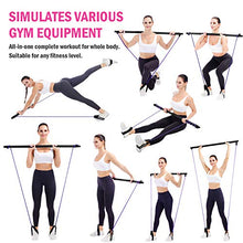 Load image into Gallery viewer, Viajero Pilates Bar Kit for Portable Home Gym Workout - 2 Latex Exercise Resistance Band - 3-Section Sticks - All-in-one Strength Weights Equipment for Body Fitness Squat Yoga with E-Book & Video