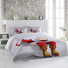 Load image into Gallery viewer, FarmBed 3-Piece Bedding Sets Funny Santa Claus Sitting on Toilet Luxury Soft Duvet Cover Twin, Microfiber Bet Comforter Protector with Pillow Shams for Women Men Teen Girl Boy Watercolor Red Clothe