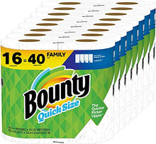 Load image into Gallery viewer, Bounty Quick-Size Paper Towels, White, 16 Family Rolls = 40 Regular Rolls