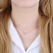 Load image into Gallery viewer, Rose Gold Created Moon Stone Tiny Charm Chain Necklace (Rose Gold)