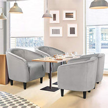 Load image into Gallery viewer, YAHEETECH Velvet Arm Chair Home Modern Club Chair Accent Chair Upholstered Barrel Chair Gray