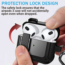 Load image into Gallery viewer, leQuiven Compatible with Airpods 3 Generation Case 2021, Shockproof Protective Case Cover for Airpods 3 Charging Case with Keychain, Full-Body Rugged Hard Shell for Air pods 3, Not Include AirPods