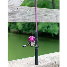 Load image into Gallery viewer, Zebco 202 Spincast Reel and Fishing Rod Combo, 5-Foot 6-Inch 2-Piece Fishing Pole, Size 30 Reel, Right-Hand Retrieve, Pre-Spooled with 10-Pound Zebco Line, Includes 27-Piece Tackle Kit, Pink